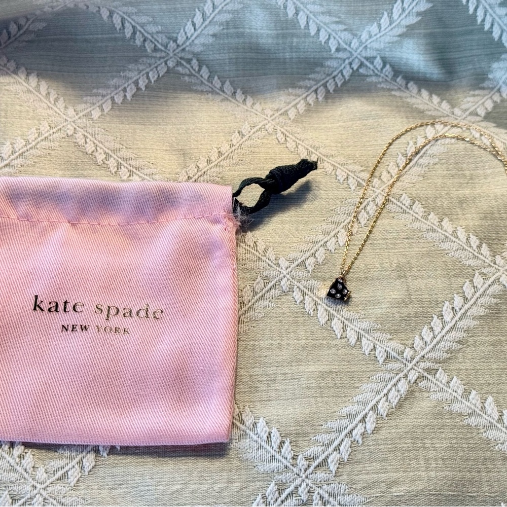 Kate Spade Small Enameled Black Teacup Necklace